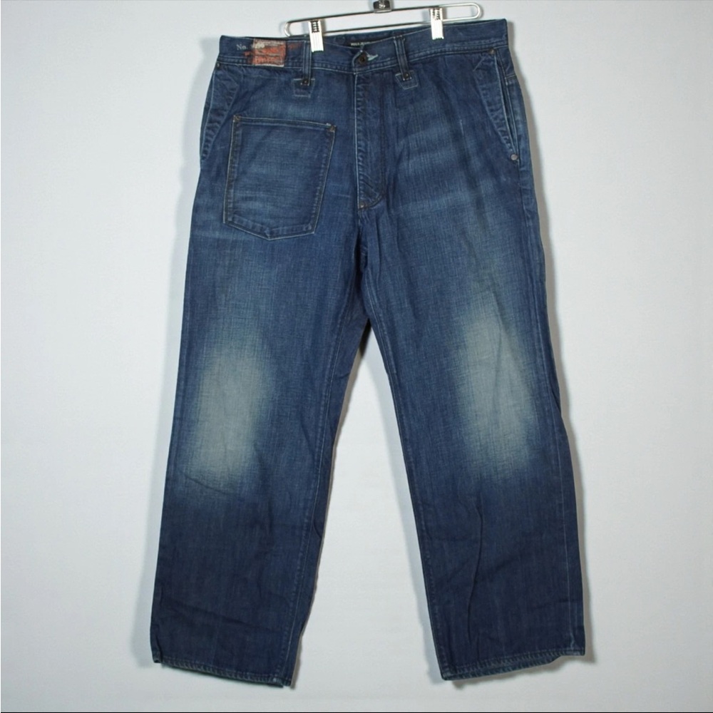 Polo Jeans Company Ralph Lauren Mens Jeans Deerfield 36x30 Patched #0096